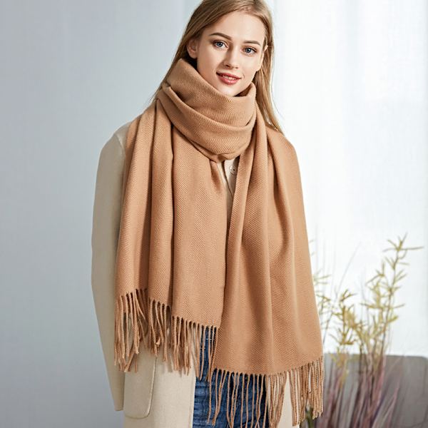 Ullscarf Dam Vinter Cashmere Solid Water Ripple Versat