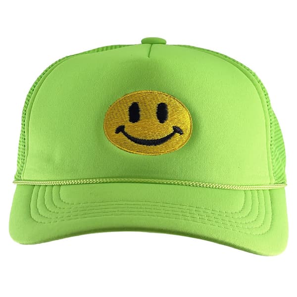 Gravity Threads Smile Face Brodery Justerbar Trucker Hat - Camo classic-neongreen