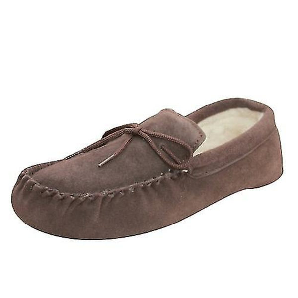 Unisex Mockasiner med Mjuk Sula i Ullblandning Camel 7 UK