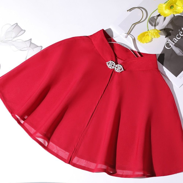 Bride Cape Chiffong Sjal VINRÖTT wine red