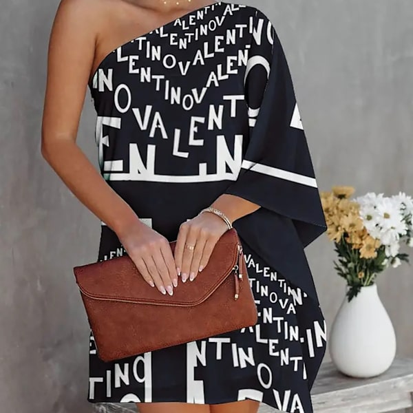 Kvinnor ommarklänning Printed Gradient Plu Size kjol för temafet Nattklubbar Bankett black s