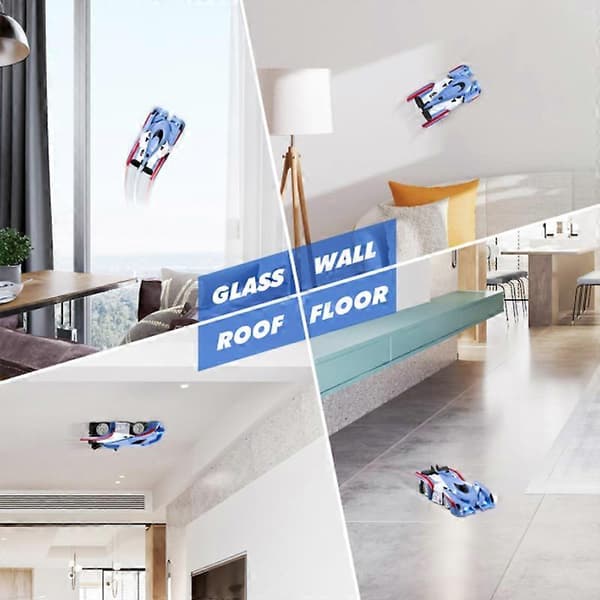 Fjärrkontroll väggklättrande bil, vägg- och dubbelläges stunt RC-bil blue