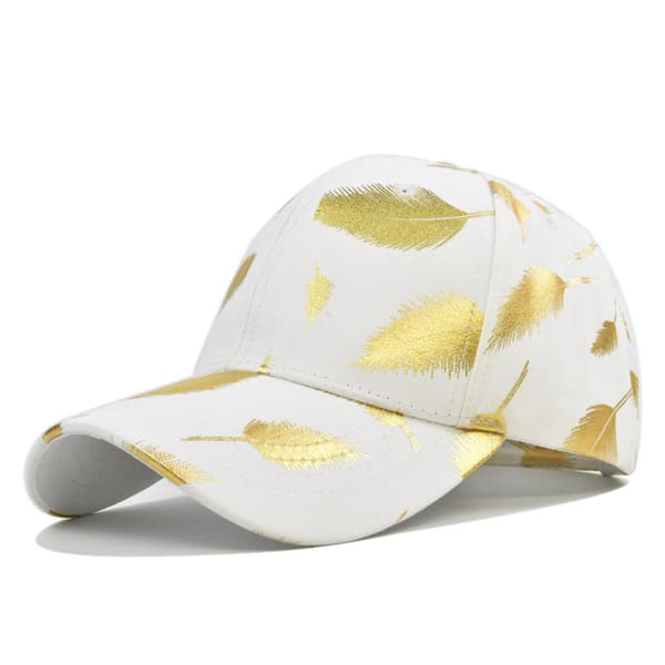 Golden Leaf printed cap koreansk stil bronzing cap Student Peaked Cap Dome Solhatt Partihandel Cp8331Black Adjustable
