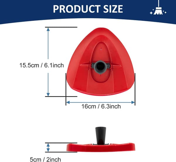 Erstatningshodebase for Spin Mop kompatibel med Oceda EasyWring 1-tankssystem, roterende trekantet moppebase for moppetilbehør