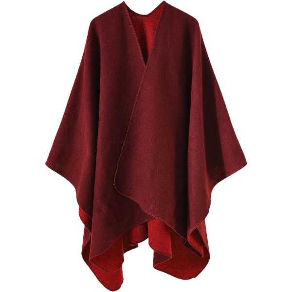 Poncho Sjal Dam Vinter Scarf Kappa Förtjockad Stickad Scarf Blanke