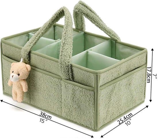 Ble-caddy-organizer til puslebord, opbevaringskurv til vådservietter, gave til babyshower, bil-organizer, pusleplads-organizer, bærbar opbevaring