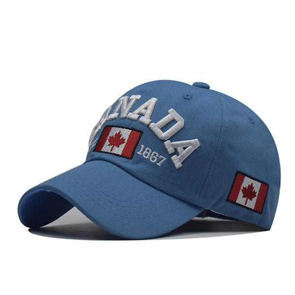 Vår- och sommarhatt Maple Leaf cap Canad par hattar Peaked Cap City utomhus solhatt Blue Adjustable