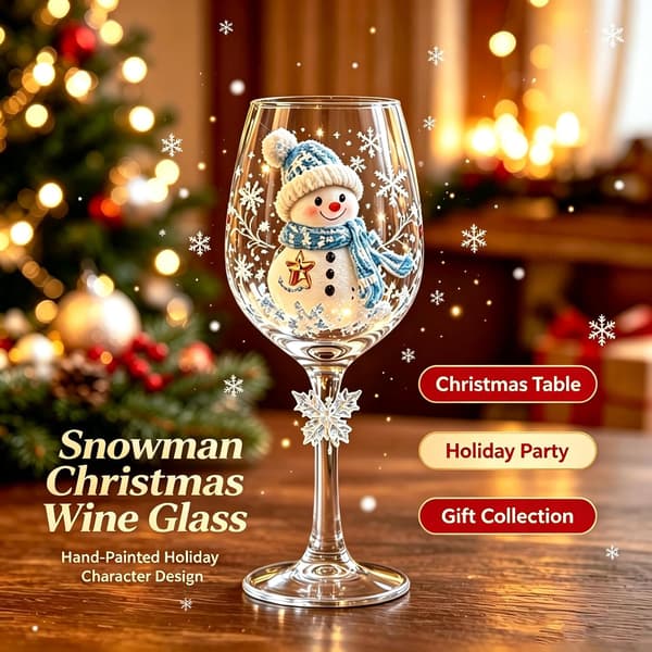 3D Julvinglas, Snöflinge-dekorerade, 6-pack