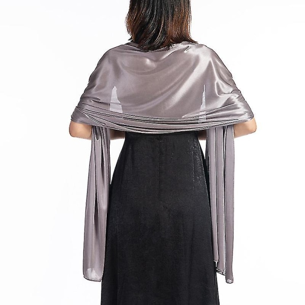 Sjalklänning Aftonomslag Bröllop Satin Solid Sjal Shrug Boleros Dark Grey