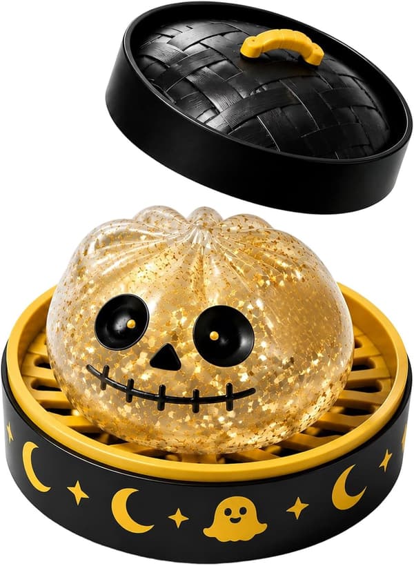 Halloween Spooky Ghost Dumpling, Dumplings Squish med Steamer Stressbolde Stressaflastning Fidget Sensorisk til Helligdags- og Fødselsdagsgaver