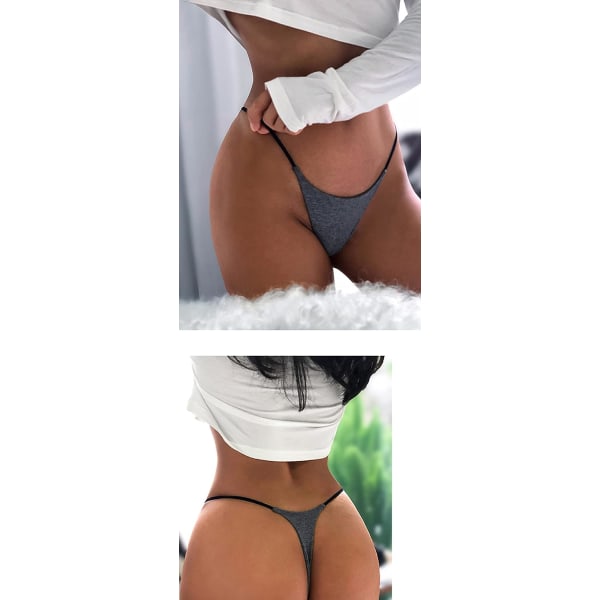 Stringtrosa för kvinnor Bomullsunderkläder Lågfärgade trosor Kvinna D-5 Pack XL