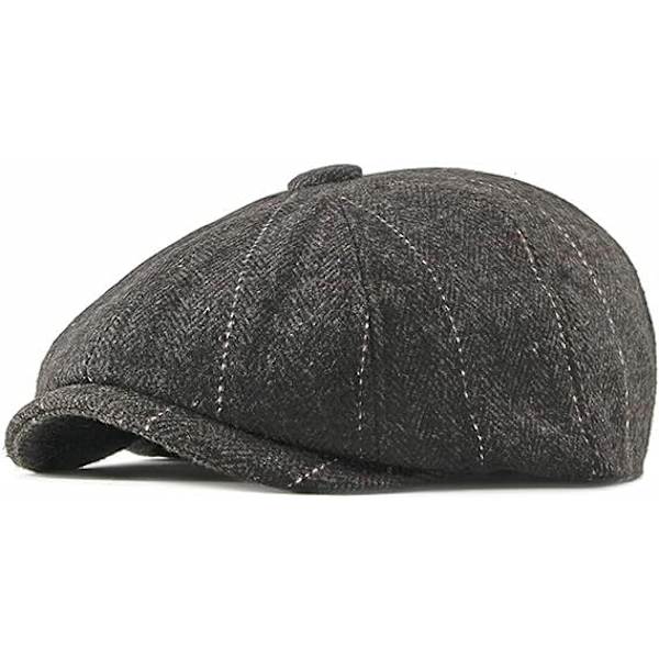 Newsboy Cap Justerbar Herringbone Baker Boy Flat Kepsar Skyddsmössa Tyg Cap för män