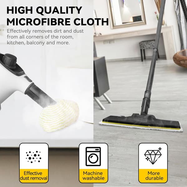 Dampmoppuder Klududskiftning til Karcher EasyFix SC2 SC3 SC4 SC5 Damprenser, Mikrofiber Vaskbare Genanvendelige Dampmoppuder Sæt