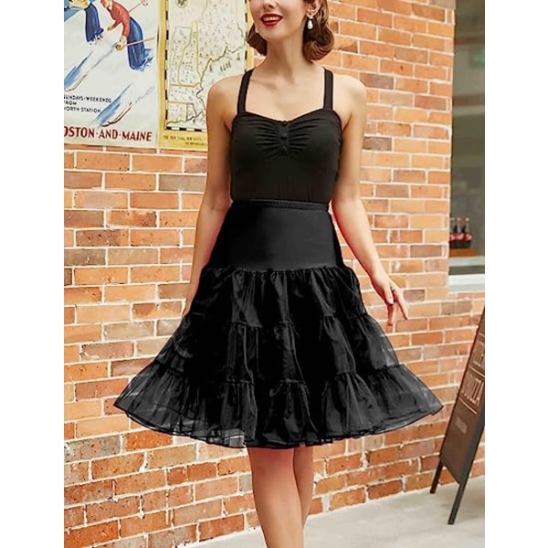 50-tals underkjol Rockabilly Dress Crinoline Tutu för kvinnor Black L