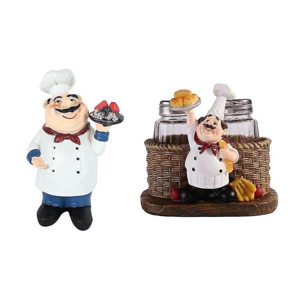 Retro kock modell prydnader harts hantverk mini kock kaffe D & kock peppar flaska prydnader miniatyr