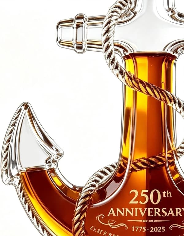 Maritim Whiskeykaraffel, 350 ml 250-års Bourbon Dekanter Dekor Minnesmerke