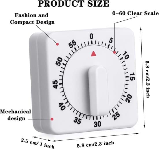 Set med 2 mekaniska kökstimer – 60-minuters visuell nedräkningstimer – Högljudd timer för matlagning, läxor och träning – Miniklocka