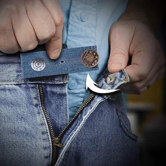 Knaphulsforlænger 4 stk. - Denim Bukseudvider til Jeans og Ventebukser - Bukseknaphulsforlænger og Elastisk Forlængerknap (2 sæt)