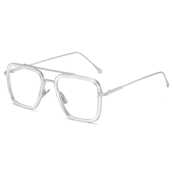 Iron Man Solglasögon Modeglasögon för män Spiderman solglasögon med fyrkantig ram Silver frame black gray piece