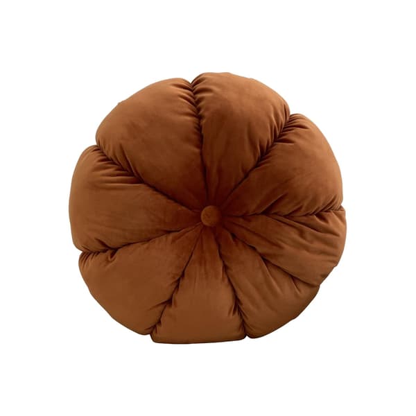 3D Græskar Pude Dekorativ Pude Rund Velour Pude til Sofa Seng Stol Blå Blue 45CM