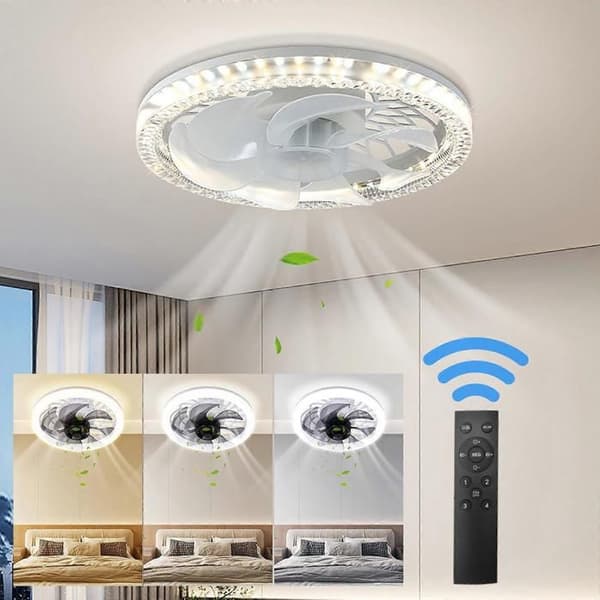 Loftventilator - 4 Hastigheder - 3 Lysfarver - 360° Drejning - 45W