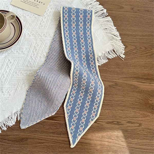 Liten Scarf Stickad Sjal Scarf GUL yellow