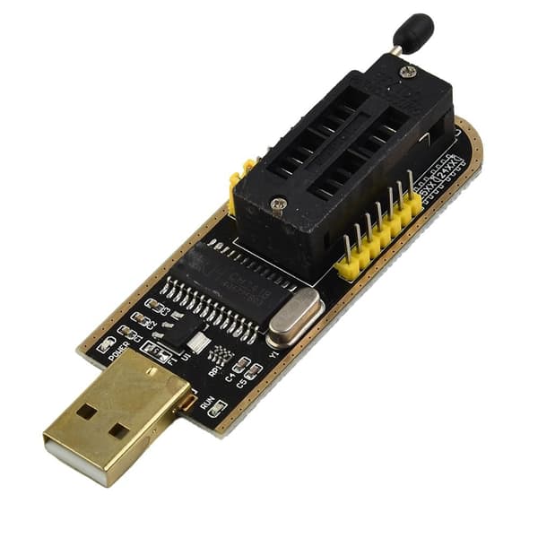 CH341A USB-programmerer for 24/25-serien EEPROM og BIOS Flash, inkluderer 1,8V-adapter, SOIC8 testklemme og SOP8 til DIP8-omformeruttak