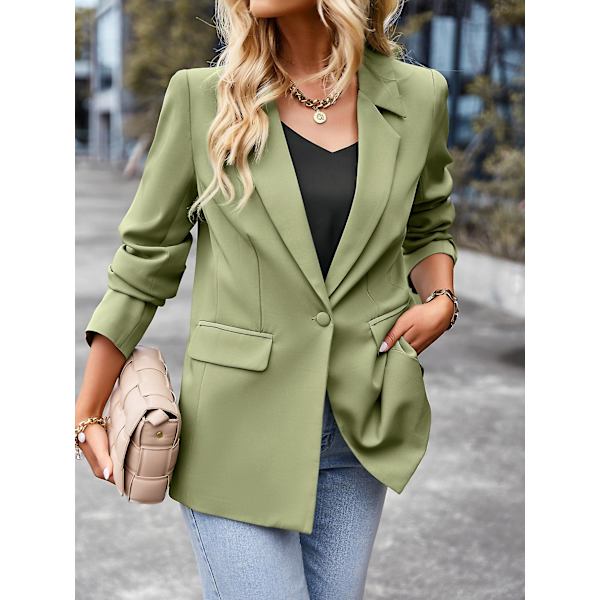 Casual Small Suit 2023 Vinter All-match Coat Professionell formell kontorsjacka för kvinnor för kvinnor green M