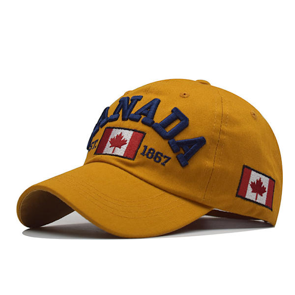 Vår- och sommarhatt Maple Leaf cap Canad par hattar Peaked Cap City utomhus solhatt Yellow Adjustable