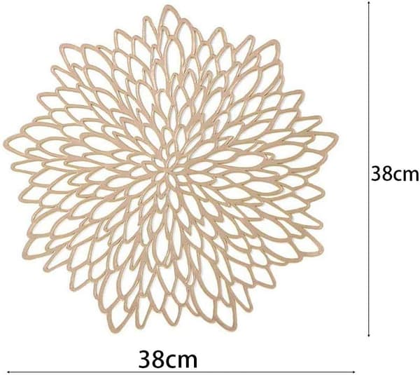 4 st runda utskurna placemats, halkfria