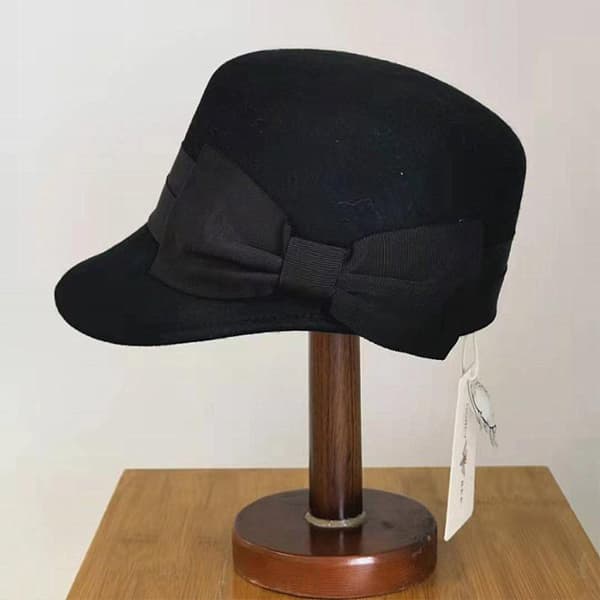 Vinter Höst Hattar Varmhållande Bowknot Cap Vindtät Varm Black