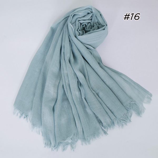 Dam Scarf Sjal 2022 Bomull Linne Enfärgad Tr Bomull Koreansk stil 16# light mint green 190cm