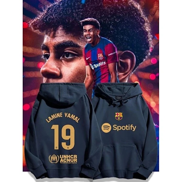 Barcelona Yamal tröja nr 19 Lewandowski tröja nr 9 huvtröja för höst och vinter - supporterjacka för män - säsong 2024-2025 5 M