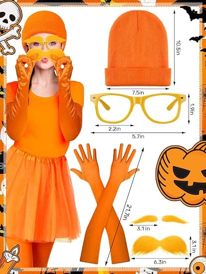 10 kpl Halloween oranssi asustesarja hatulla ja laseilla