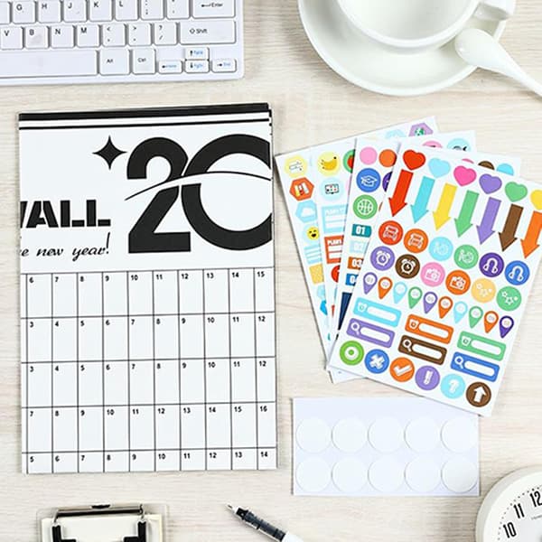 Väggkalenderplanerare, med stor layout, 74,2x52,5x0,1 cm, 2026 Organizer Schemaplan, Klassrumsschema Kalender, Färgkodade sektioner