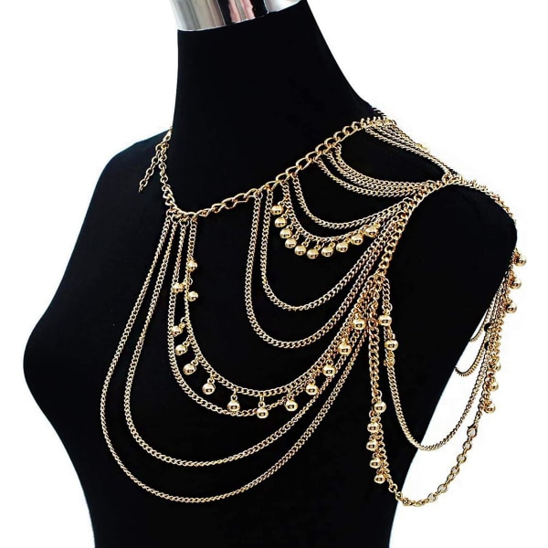 Pearl Body Chain BH Guld Belly Chain Sele Rave Chain Body Halsband Body Chain (Style2
