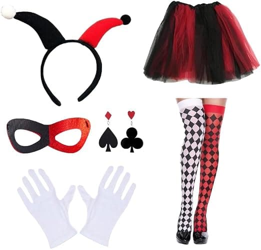 Halloween ternet mønster Harlekin kostume tilbehørssæt