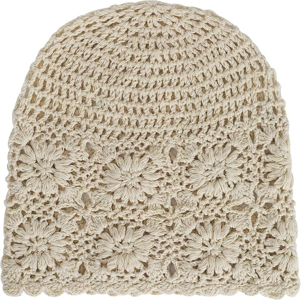 Kvinnor Bomull Virkad Slouchy Beanie Hat Handgjord sticka
