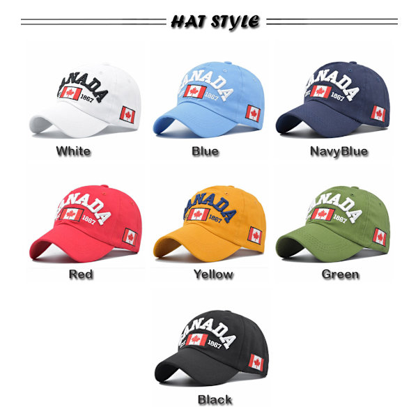 Vår- och sommarhatt Maple Leaf cap Canad par hattar Peaked Cap City utomhus solhatt White Adjustable