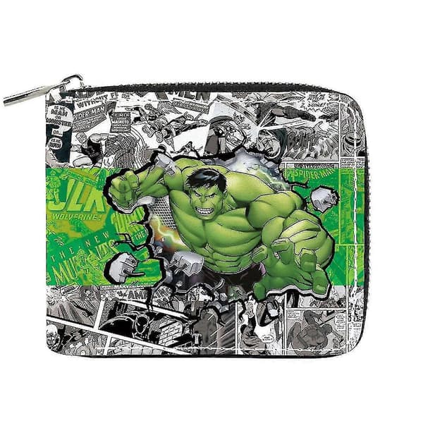 Grön Hulk Anime Plånbok Bifold Kort Plånbok med Myntficka