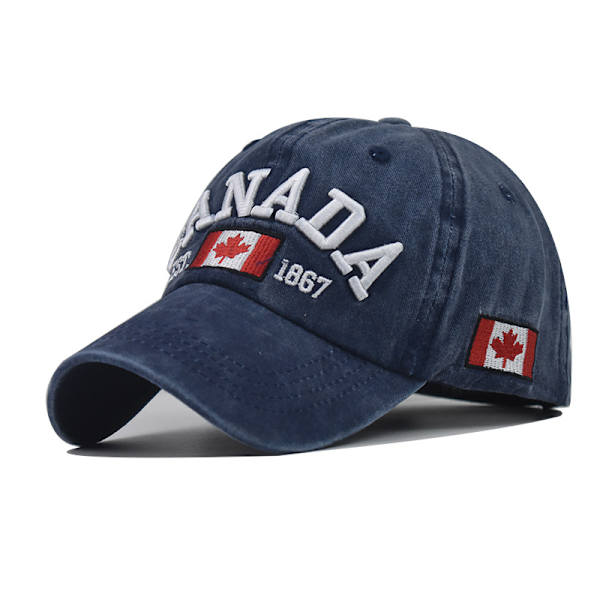 Vår- och sommarhatt Maple Leaf cap Canad par hattar Peaked Cap City utomhus solhatt navyblue Adjustable