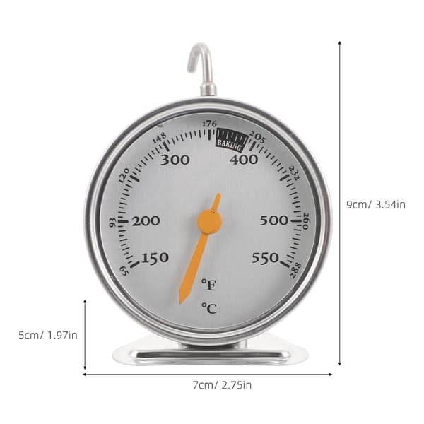 Ovnstermometer Måler 65-288°c Rustfritt Stål Skivetermometer for Hjemmebaking og Ovnskalibrering