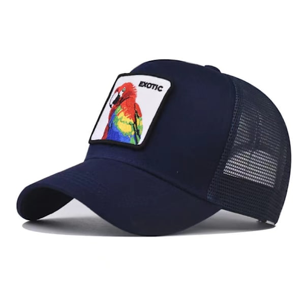 Papegoja Broderad Trucker Cap Baseball Cap Justerbar