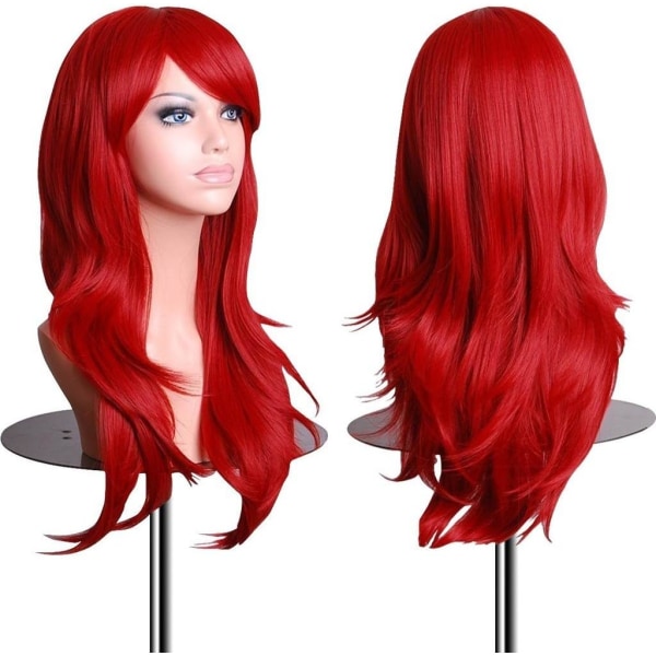 Peruker 70 cm / 28" Cosplay Peruk för kvinnor. Lång, hel, lockig röd red
