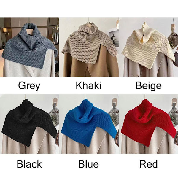 Stickad Scarf Neck Wrap Sjal GRÅ grey