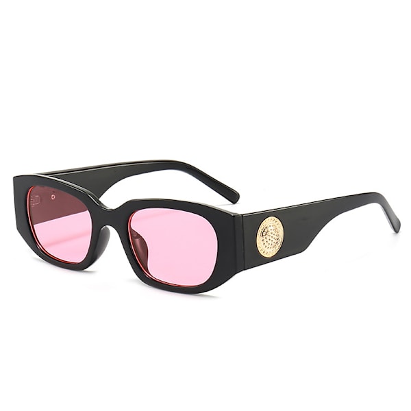 Fashion ocean slice solglasögon Vindtrend gatufoto små fyrkantiga solglasögon med ram Black frame black gray piece
