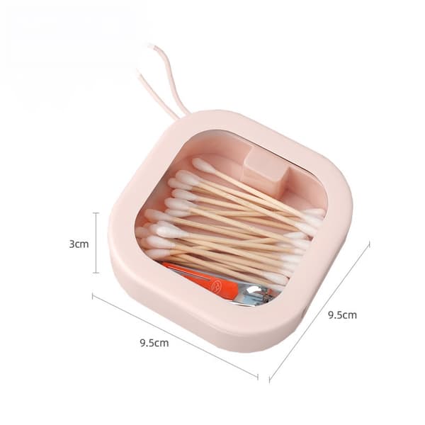 2 st Mini Clear Bärbar Spänne Förvaringslåda Fyrkantig Rosa