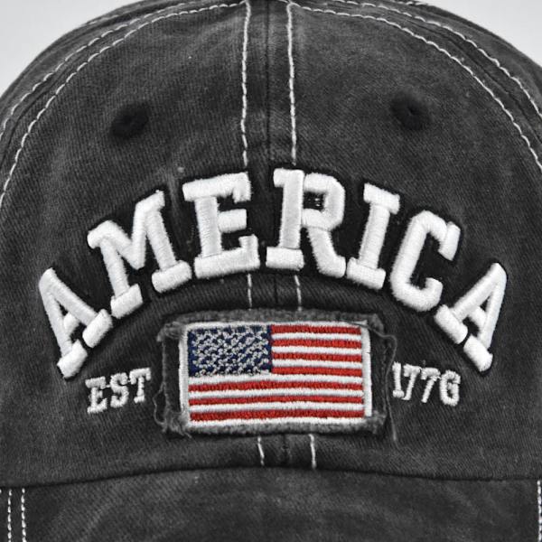 Distressed Broderad Baseball Cap Amerika Broderad Baseball Cap Amerikanska flaggan Retro Duck Tongue Hat Partihandel Cb3277ArmyGreen Adjustable