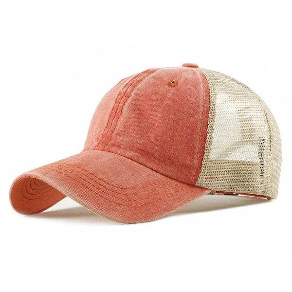 Trucker Ball Cap Mesh Beige Back Justerbar Hat Snapback 2-tons Cap 6 Panel (svart) peach