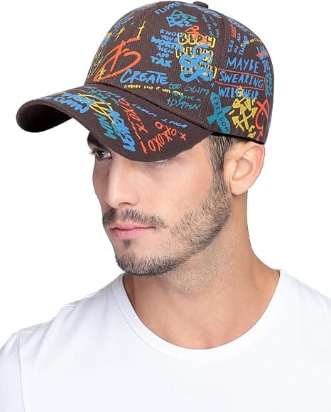 Graffiti Baseballkeps, Unisex Baseballkeps Justerbar Bomull Graffiti Doodle Sportkepsar för Män Kvinnor